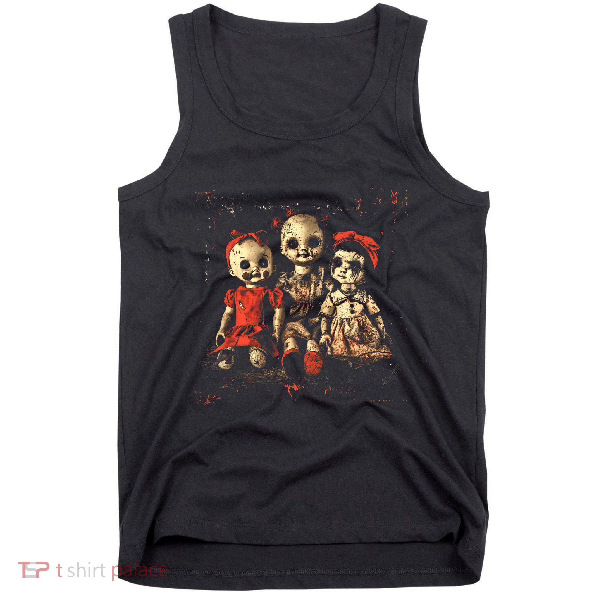 Scary Doll Horror Movie Creepy Haunted Toy Goth Alt Emo Tank Top