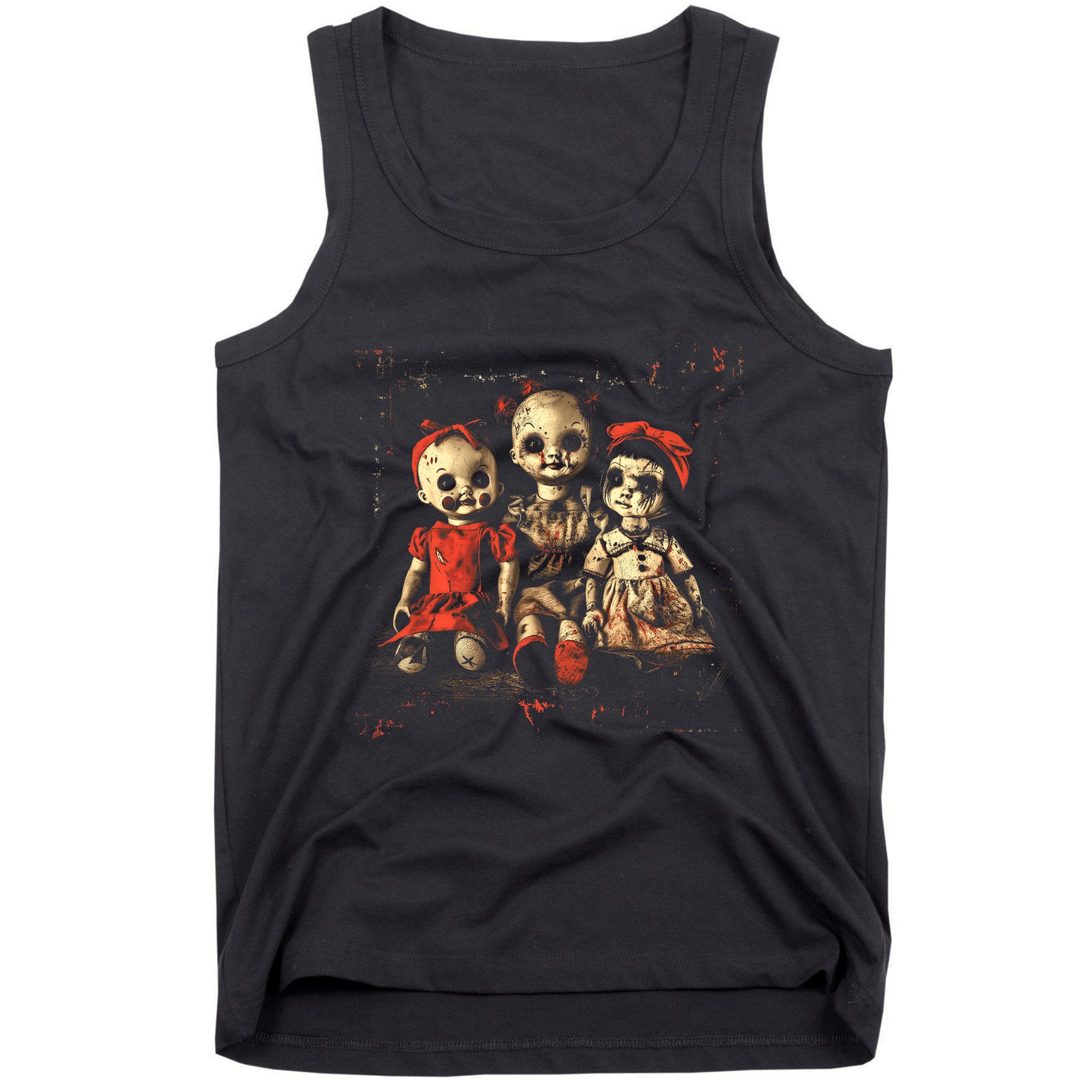 Scary Doll Horror Movie Creepy Haunted Toy Goth Alt Emo Tank Top