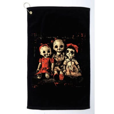 Scary Doll Horror Movie Creepy Haunted Toy Goth Alt Emo Golf Towel