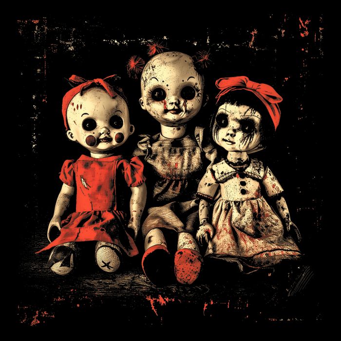 Scary Doll Horror Movie Creepy Haunted Toy Goth Alt Emo Women's Crop Top Tee