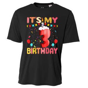 Sweet Donut It's My 3rd Birthday 3 Years Old Funny Cute Cooling Performance Crew T-Shirt