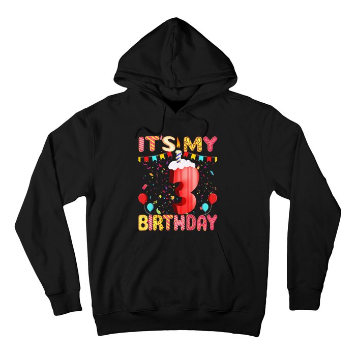 Sweet Donut It's My 3rd Birthday 3 Years Old Funny Cute Hoodie