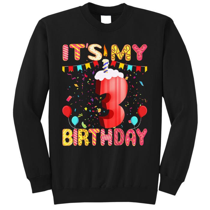 Sweet Donut It's My 3rd Birthday 3 Years Old Funny Cute Sweatshirt