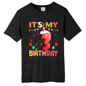 Sweet Donut It's My 3rd Birthday 3 Years Old Funny Cute Tall Fusion ChromaSoft Performance T-Shirt