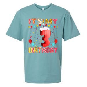 Sweet Donut It's My 3rd Birthday 3 Years Old Funny Cute Sueded Cloud Jersey T-Shirt