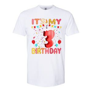 Sweet Donut It's My 3rd Birthday 3 Years Old Funny Cute Softstyle CVC T-Shirt