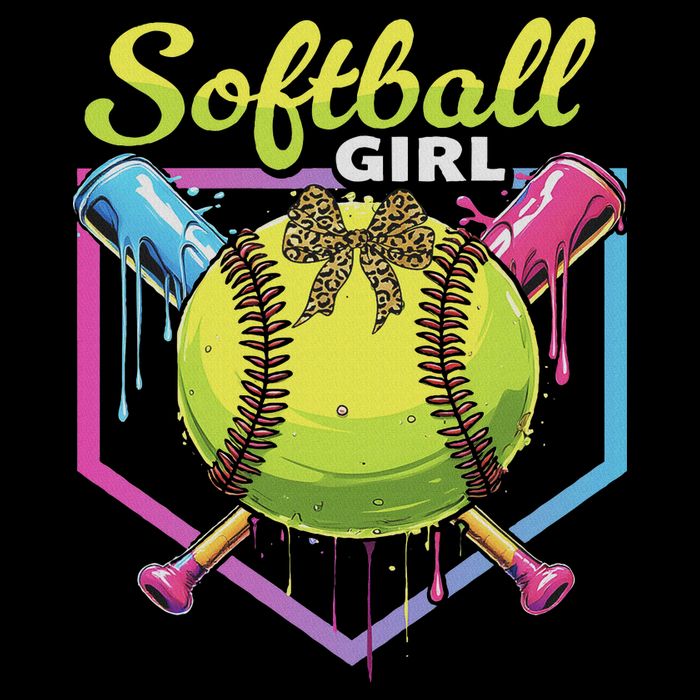 Softball Drip Ice Cream Drip Softball Girl Bow Impact Tech Backpack