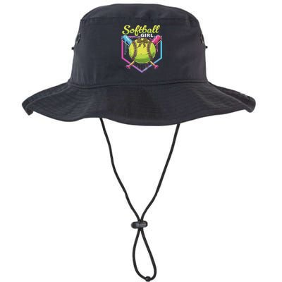 Softball Drip Ice Cream Drip Softball Girl Bow Bucket Hat
