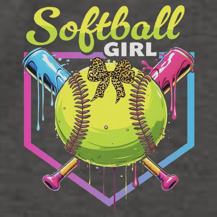 Softball Drip Ice Cream Drip Softball Girl Bow Vector Backpack