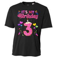 Sweet Donut It's My 3rd Birthday 3 Years Old Funny Cooling Performance Crew T-Shirt