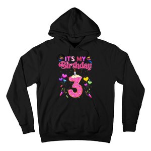 Sweet Donut It's My 3rd Birthday 3 Years Old Funny Hoodie