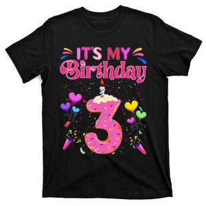 Sweet Donut It's My 3rd Birthday 3 Years Old Funny T-Shirt