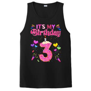 Sweet Donut It's My 3rd Birthday 3 Years Old Funny PosiCharge Competitor Tank