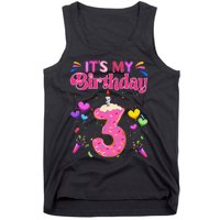 Sweet Donut It's My 3rd Birthday 3 Years Old Funny Tank Top