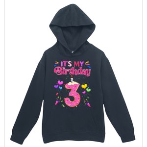 Sweet Donut It's My 3rd Birthday 3 Years Old Funny Urban Pullover Hoodie