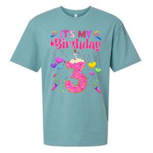 Sweet Donut It's My 3rd Birthday 3 Years Old Funny Sueded Cloud Jersey T-Shirt