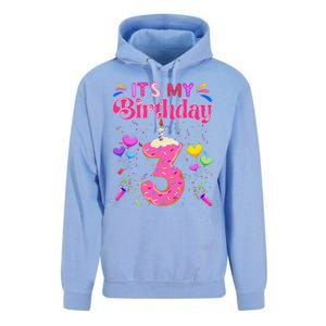 Sweet Donut It's My 3rd Birthday 3 Years Old Funny Unisex Surf Hoodie