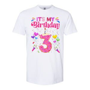 Sweet Donut It's My 3rd Birthday 3 Years Old Funny Softstyle CVC T-Shirt