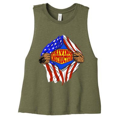 Super Driving Instructor Hero Job Women's Racerback Cropped Tank