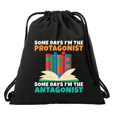 Some Days Im The Protagonist Some Days Im The Antagonist Drawstring Bag