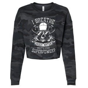 Scuba Diving I Breathe Under Water Cropped Pullover Crew