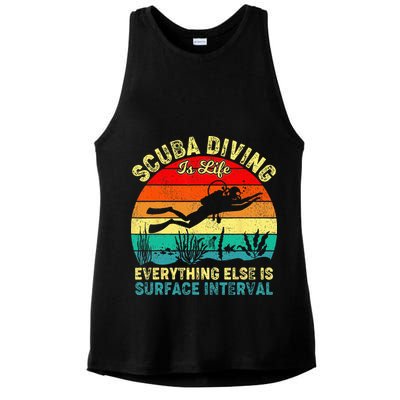 Scuba Diving Is Life Everything Else Surface Interval Diving Ladies PosiCharge Tri-Blend Wicking Tank