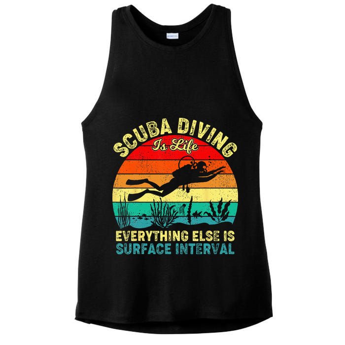 Scuba Diving Is Life Everything Else Surface Interval Diving Ladies PosiCharge Tri-Blend Wicking Tank