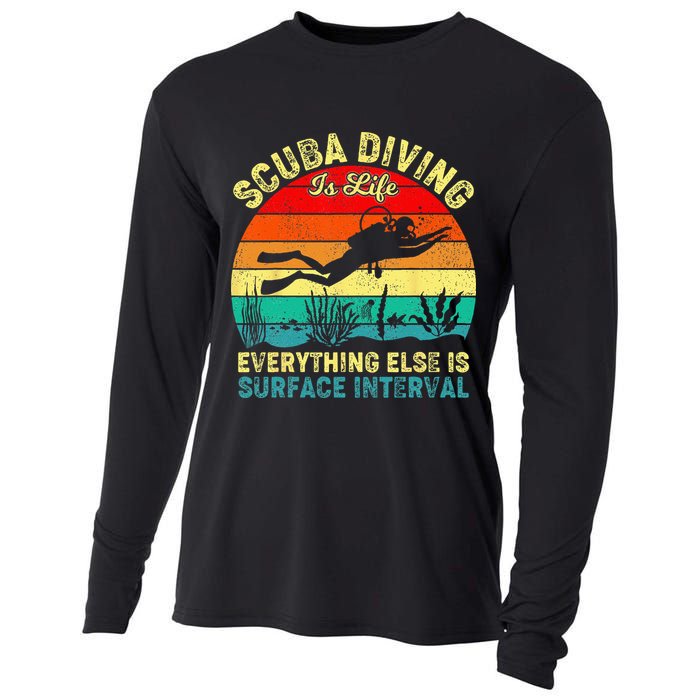 Scuba Diving Is Life Everything Else Surface Interval Diving Cooling Performance Long Sleeve Crew