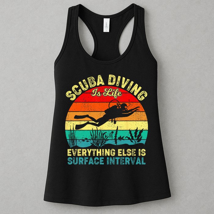 Scuba Diving Is Life Everything Else Surface Interval Diving Womens Tank Top
