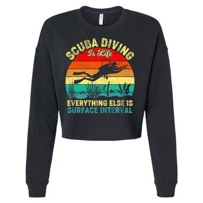 Scuba Diving Is Life Everything Else Surface Interval Diving Cropped Pullover Crew