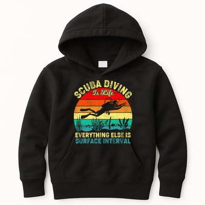 Scuba Diving Is Life Everything Else Surface Interval Diving Kids Hoodie