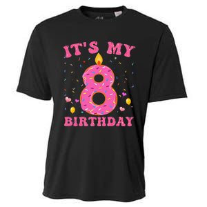 Sweet Donut It's My 8th Birthday 8 Years Old Funny Cute Cooling Performance Crew T-Shirt