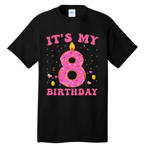 Sweet Donut It's My 8th Birthday 8 Years Old Funny Cute Tall T-Shirt