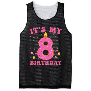 Sweet Donut It's My 8th Birthday 8 Years Old Funny Cute Mesh Reversible Basketball Jersey Tank