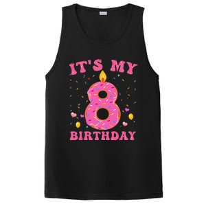 Sweet Donut It's My 8th Birthday 8 Years Old Funny Cute PosiCharge Competitor Tank