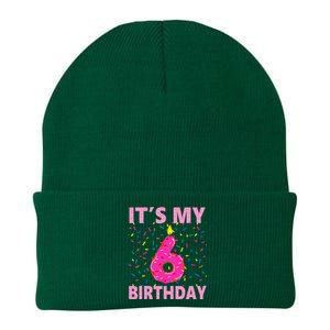 Sweet donut It's My 6th Birthday 6 Yrs Old Gifts Knit Cap Winter Beanie