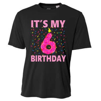 Sweet donut It's My 6th Birthday 6 Yrs Old Gifts Cooling Performance Crew T-Shirt