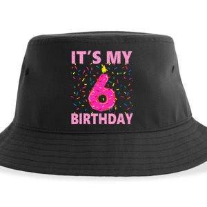 Sweet donut It's My 6th Birthday 6 Yrs Old Gifts Sustainable Bucket Hat