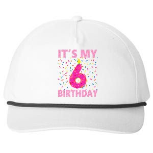 Sweet donut It's My 6th Birthday 6 Yrs Old Gifts Snapback Five-Panel Rope Hat