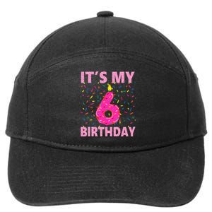 Sweet donut It's My 6th Birthday 6 Yrs Old Gifts 7-Panel Snapback Hat