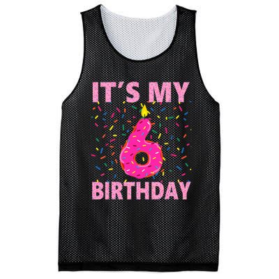 Sweet donut It's My 6th Birthday 6 Yrs Old Gifts Mesh Reversible Basketball Jersey Tank