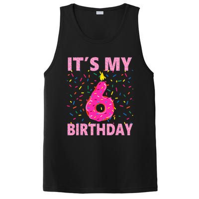 Sweet donut It's My 6th Birthday 6 Yrs Old Gifts PosiCharge Competitor Tank