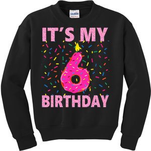 Sweet donut It's My 6th Birthday 6 Yrs Old Gifts Kids Sweatshirt