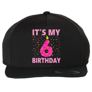 Sweet donut It's My 6th Birthday 6 Yrs Old Gifts Wool Snapback Cap