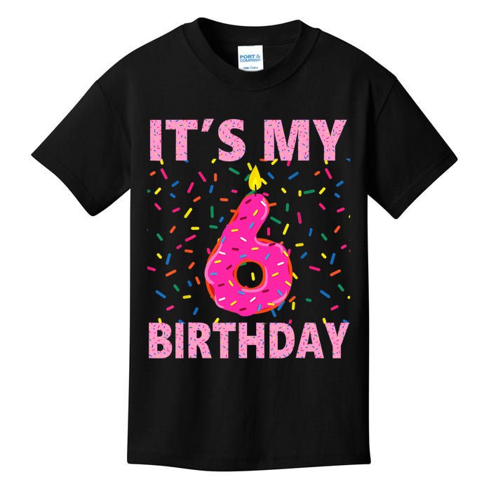 Sweet donut It's My 6th Birthday 6 Yrs Old Gifts Kids T-Shirt