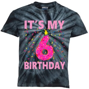 Sweet donut It's My 6th Birthday 6 Yrs Old Gifts Kids Tie-Dye T-Shirt