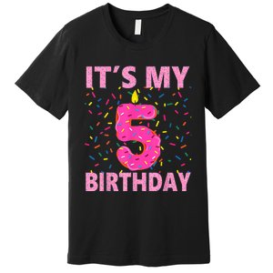 Sweet donut It's My 5th Birthday Shirt 5 Yrs Old Gifts Premium T-Shirt