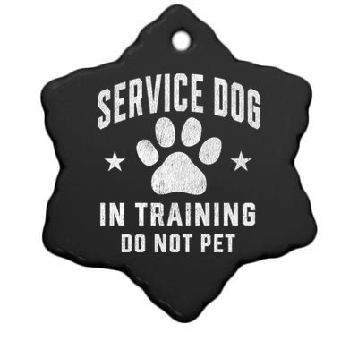 Service Dog In Training Assistance Dog Trainer Handler Funny Gift Ceramic Star Ornament