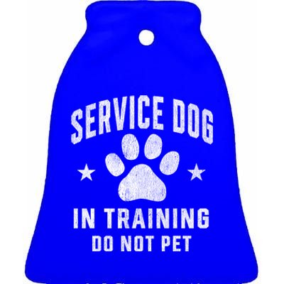 Service Dog In Training Assistance Dog Trainer Handler Funny Gift Ceramic Bell Ornament