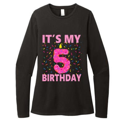 Sweet donut It's My 5th Birthday 5 Yrs Old Gifts Womens CVC Long Sleeve Shirt